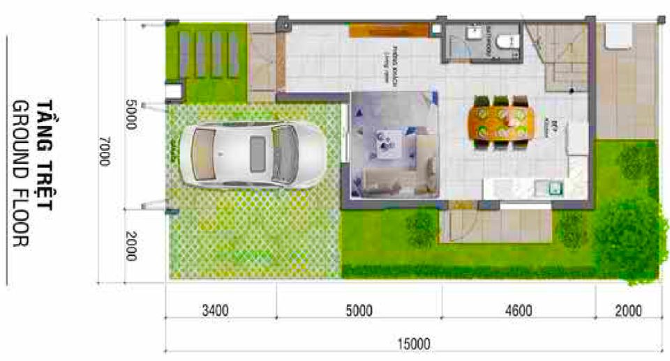 Tầng trệt nhà phố LK1H Lovera Park