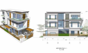 Mặt cắt đứng thiết kế nhà vườn Ba Son